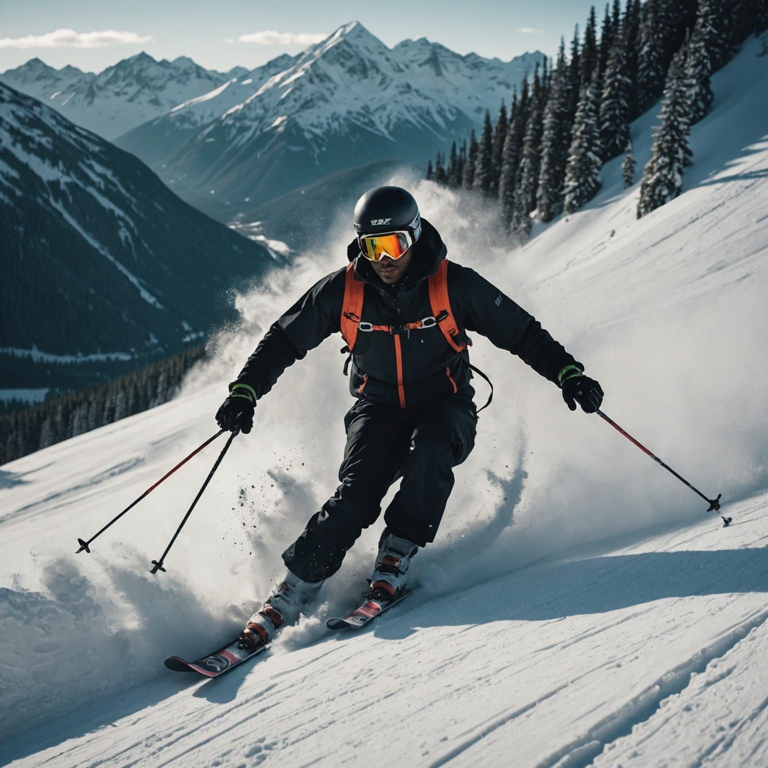Skier Races Down Mountain as Avalanche Pursues