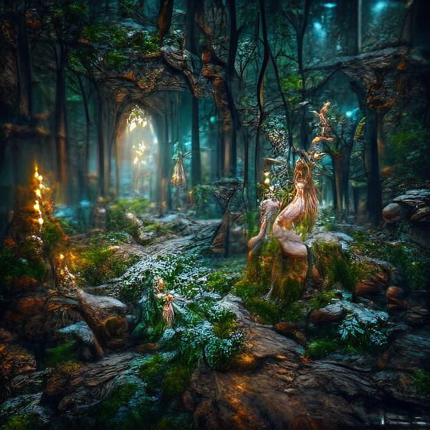 Enchanted Elven Forest: A Matte Painting