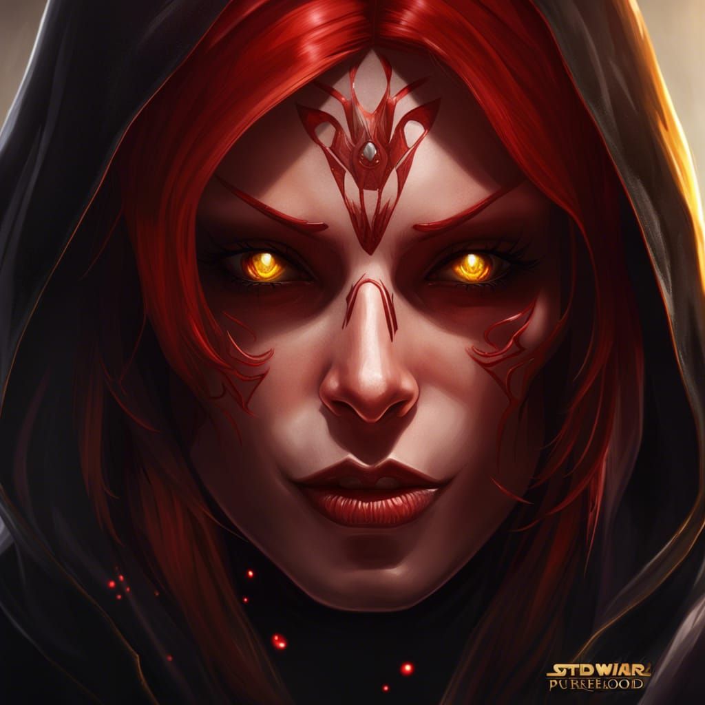 Sith Pureblood Portrait in Hyperdetailed Digital Art