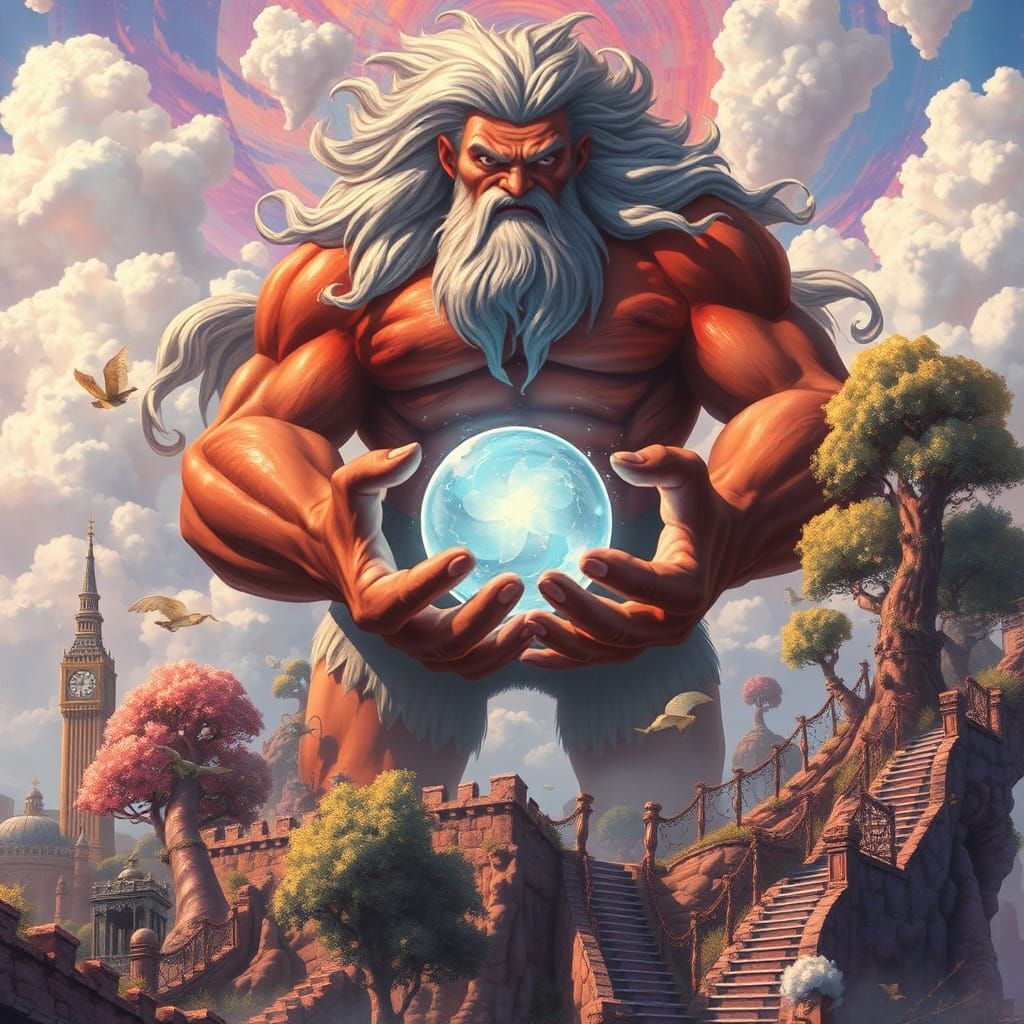 Titan in Surreal Dreamscape: A Digital Masterpiece