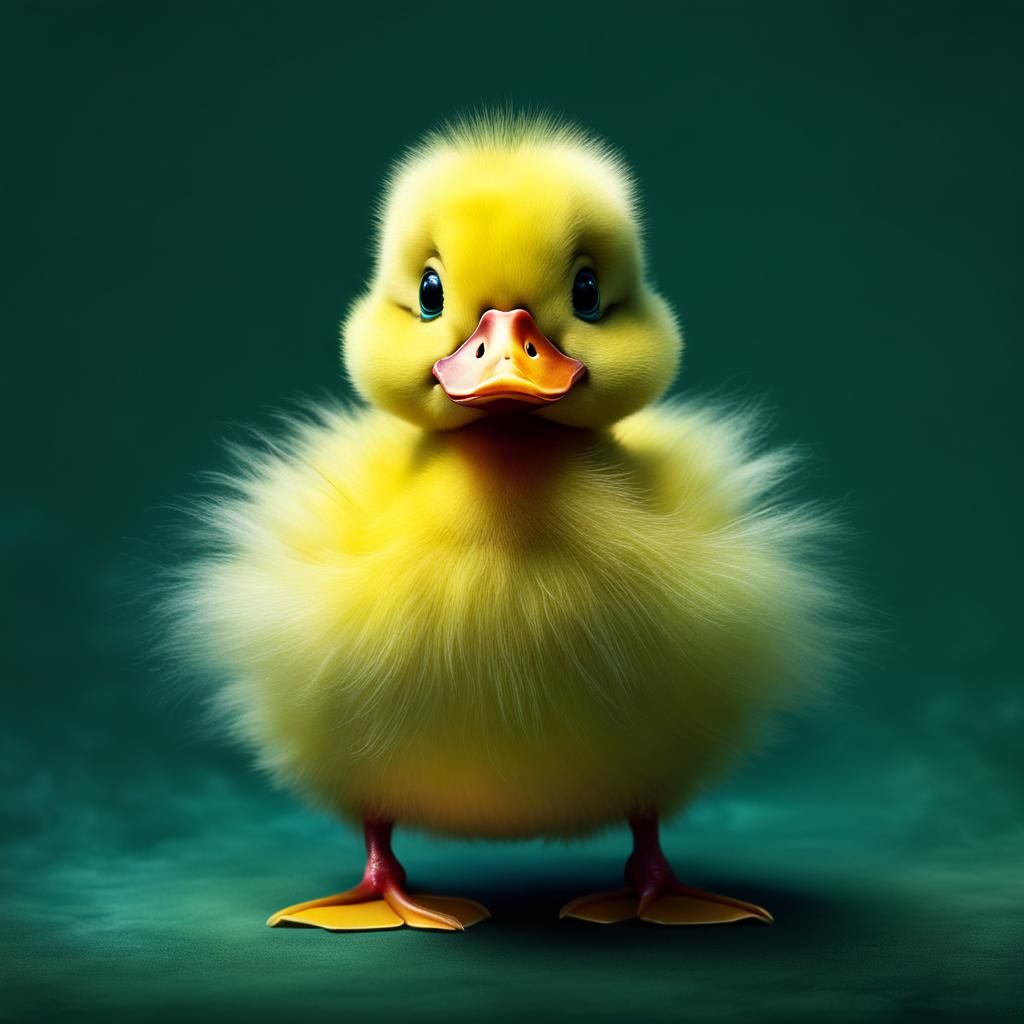 Happy Pixar Duckling in Detailed Digital Art