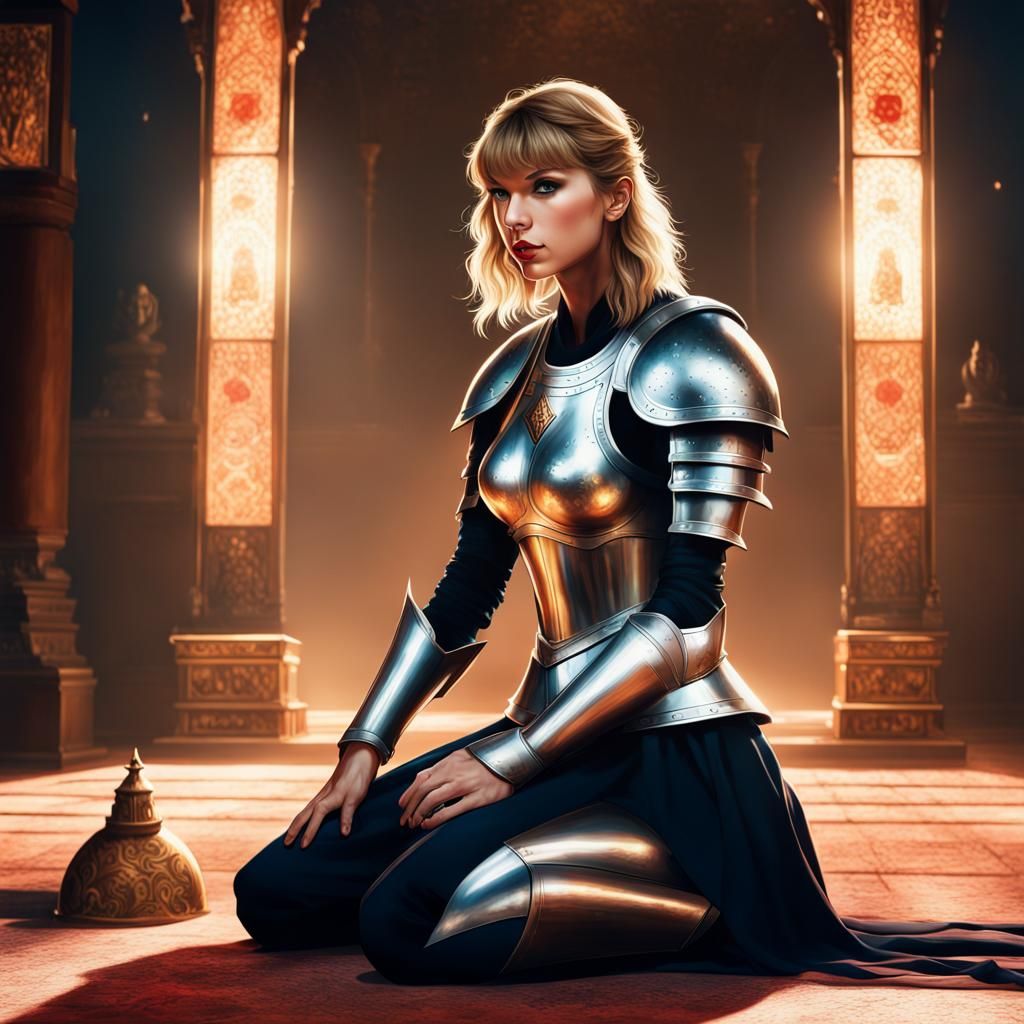Taylor Swift as Armored Knight in Shrine