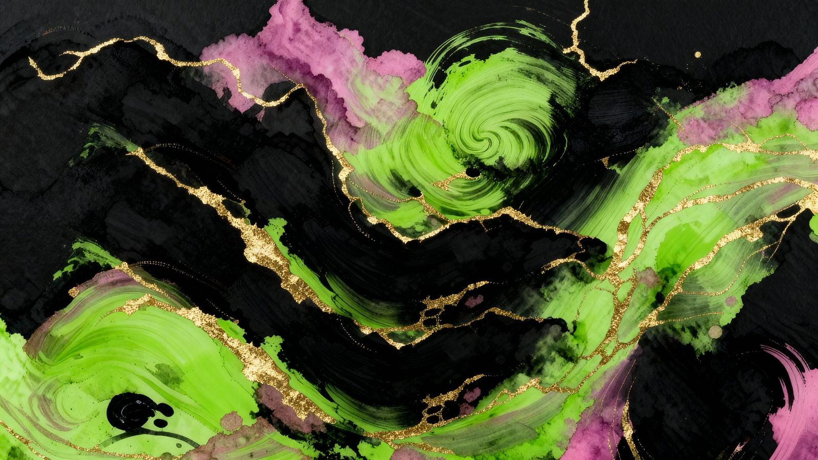 Vibrant Alcohol Inks Swirling on Vantablack Paper