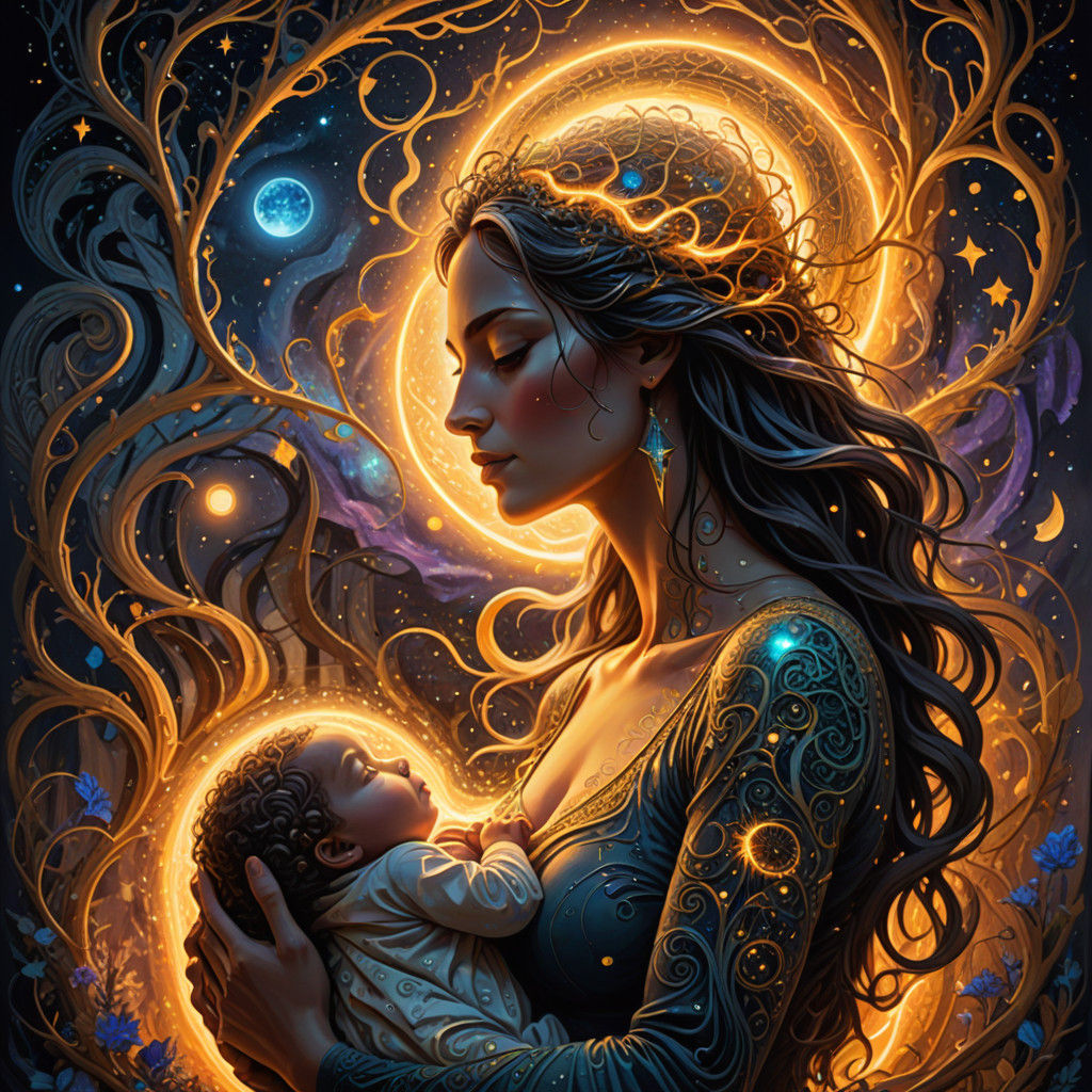 Surreal Cosmic Breast in Twilight