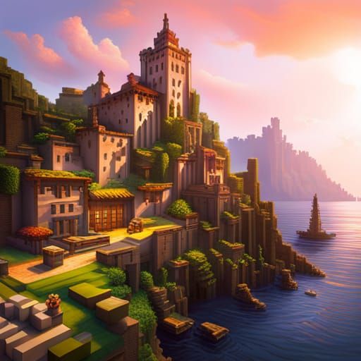 Hyperrealistic Minecraft World: Splash Art Concept