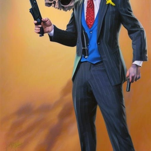 Two-Face Inspired Character in Gurney Oil Painting Style