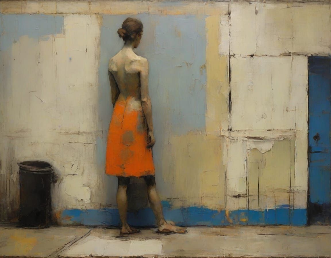 Tormented Worker in Impressionist Oil