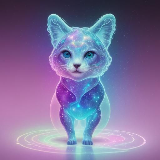 Cute Animals: Holographic Cosmic Illustration