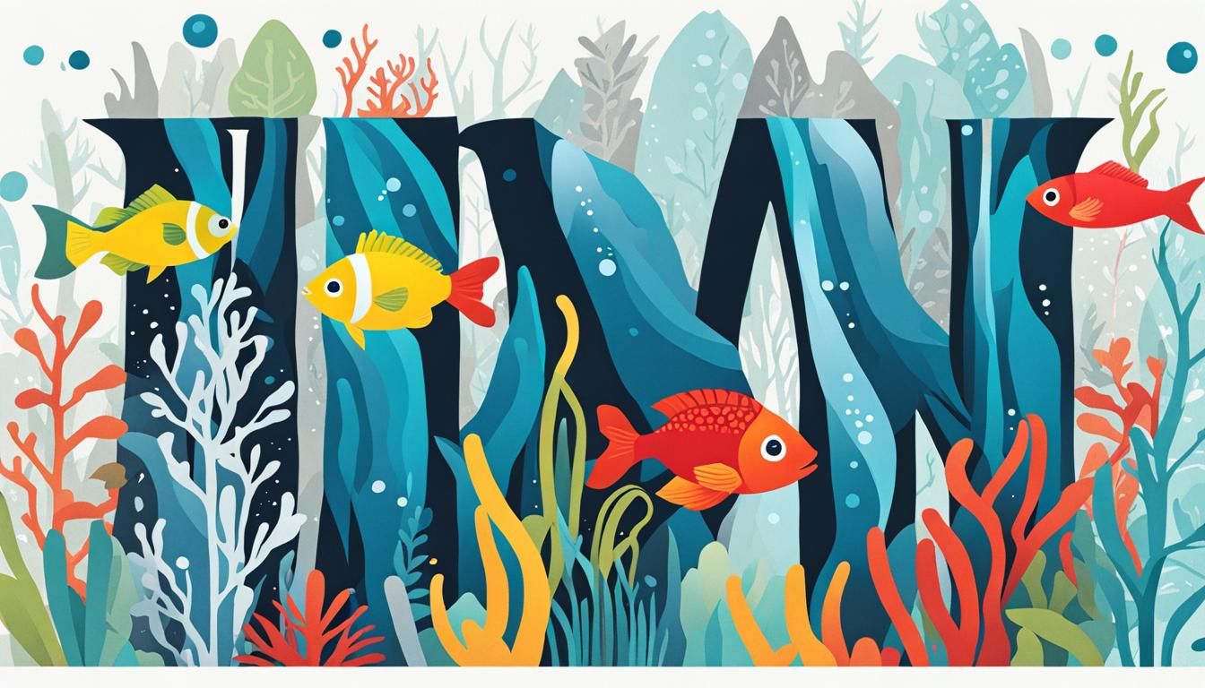 Typography Art: Icefish in Kelp Forest