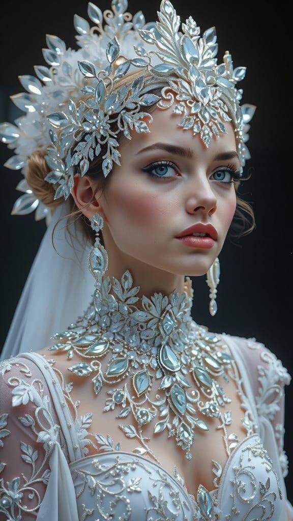 Diamond Queen on Throne, Baroque Style