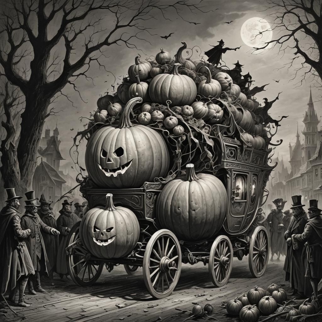 Carriage Transformation into Pumpkin, Dark Fantasy Style