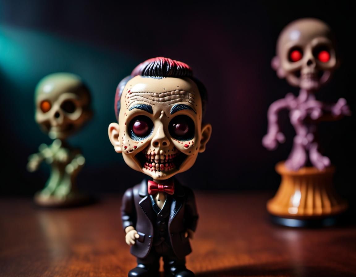 Creepy Bobblehead Toy in Macabre Style