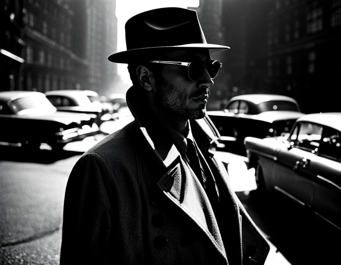 Neo Dodging Bullets in Film Noir Style