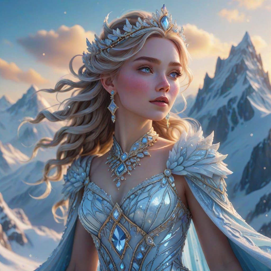 Majestic Ice Princess in Golden Hour Light