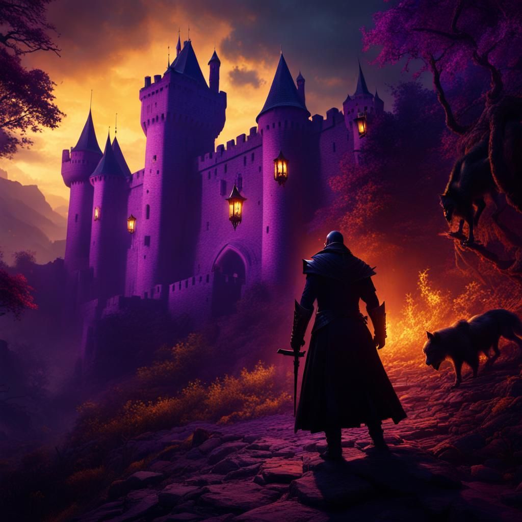 Lasombra Vampire Hunting Prey in Dark Fantasy Castle