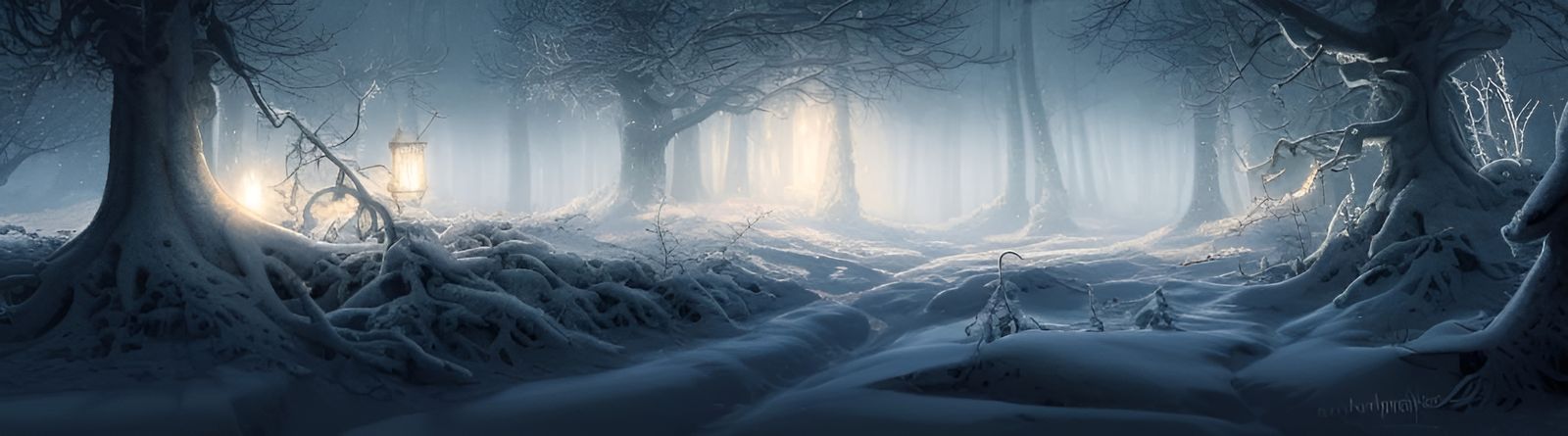 Magical Winter Forest Landscape in Hyper-Realistic Detail