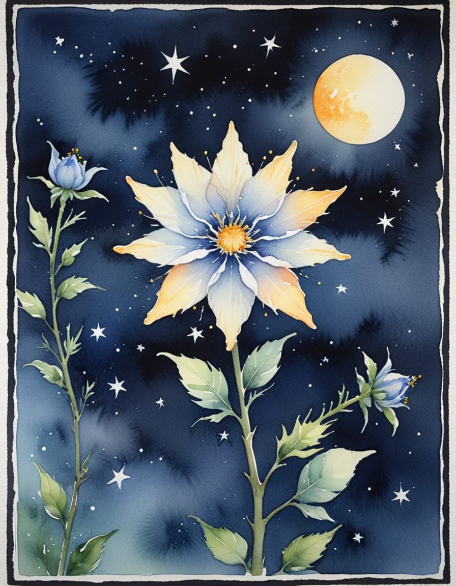 Steadfast Starflower in Delicate Watercolour