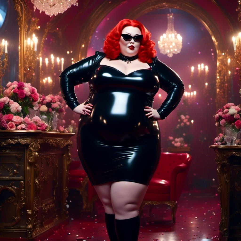 Curvaceous Redhead Model in Fashion Show