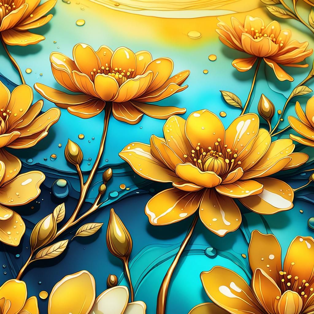 Blooming yellow flowers