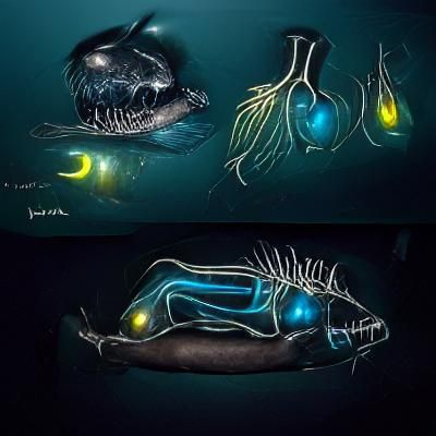 Bioluminescent Deep Sea Wildlife Anatomy