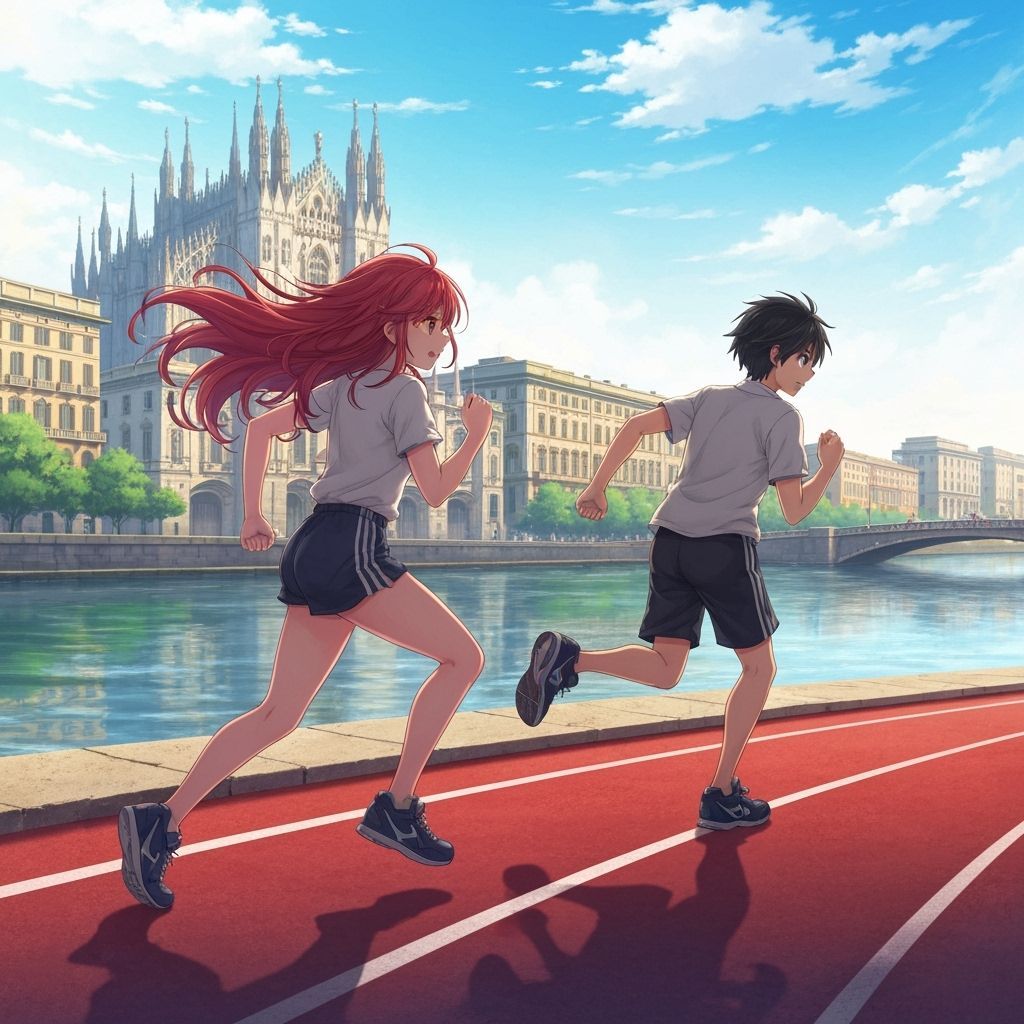 Anime Style Runners in Milan by Canal