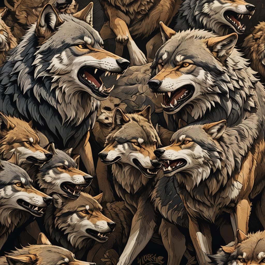 Vicious Wolf Pack in Studio Trigger Anime Style