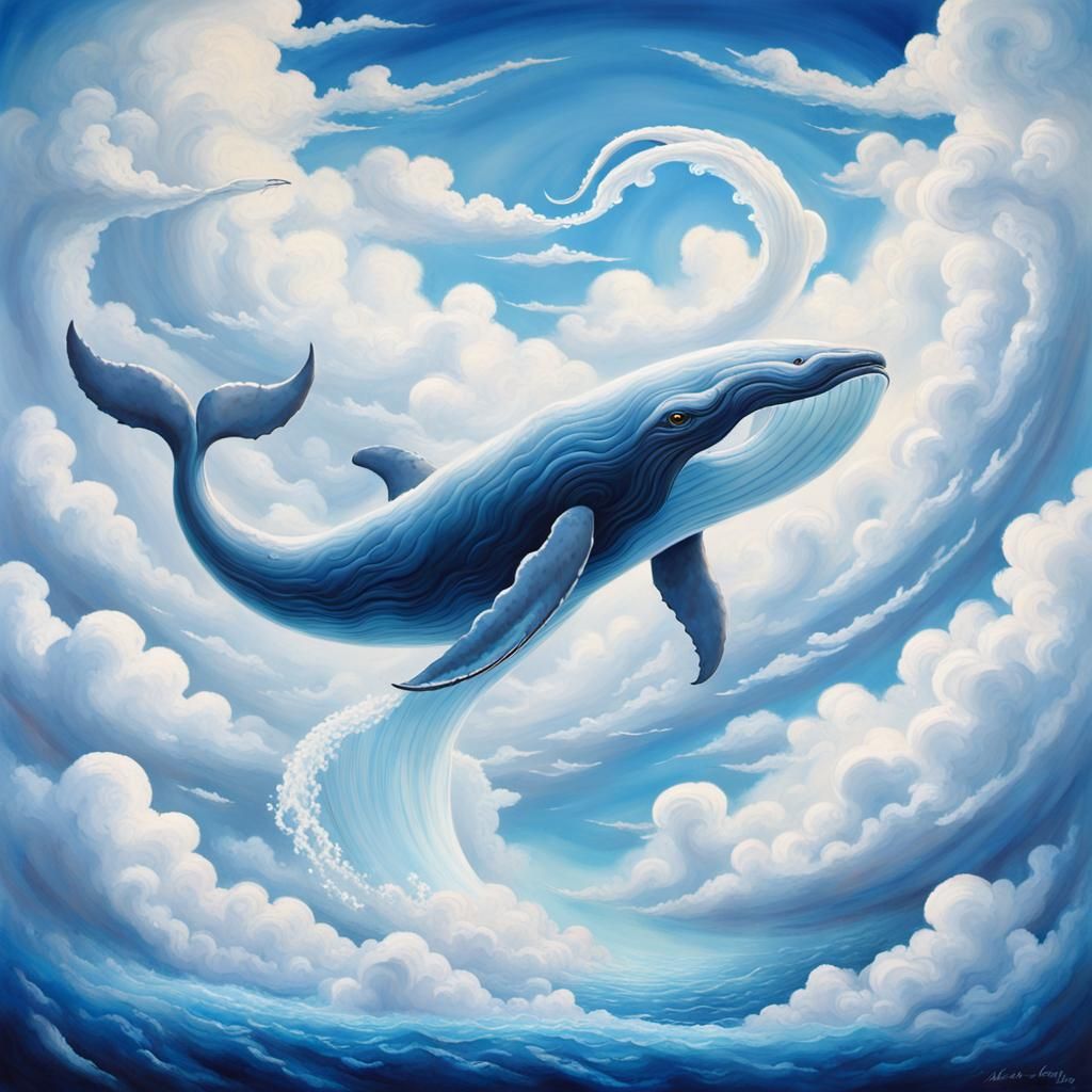 Cloud Whale Soaring Through the Sky