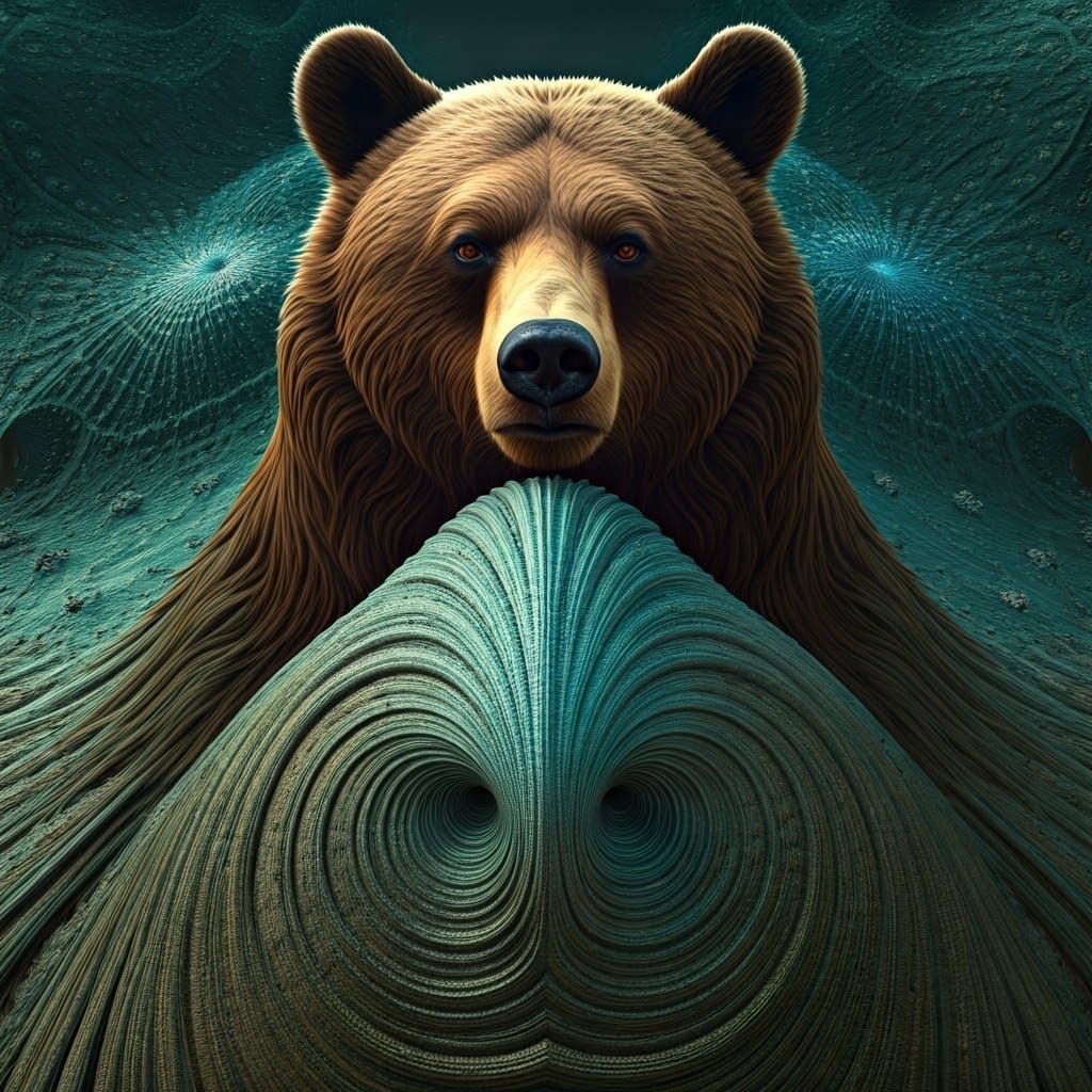 Mesmerizing Landscape with Atomic Structure and Weaving