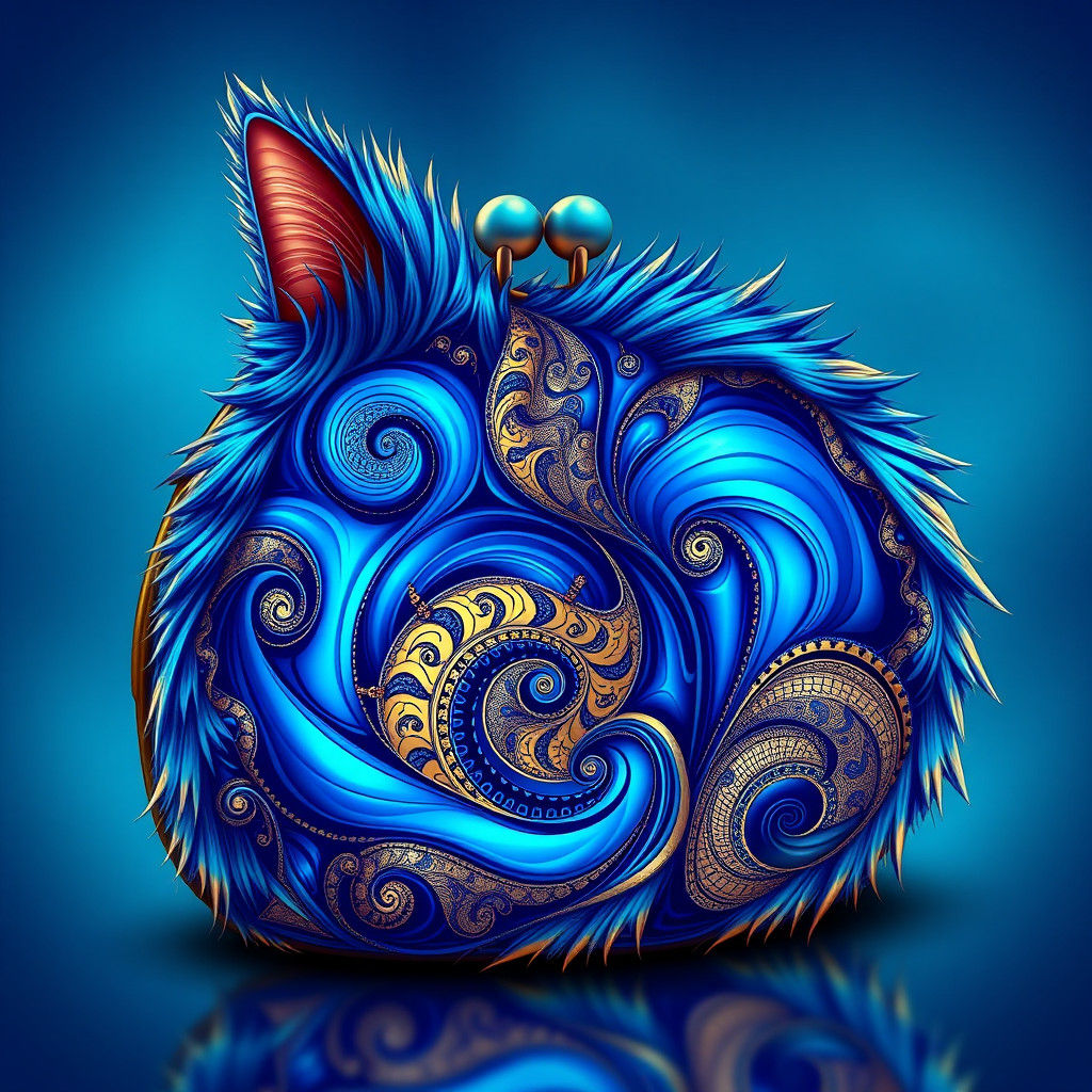 Furry Cat Purse Inspired by Rhapsody in Blue