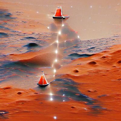 Sailboat Navigating Stars to Mars