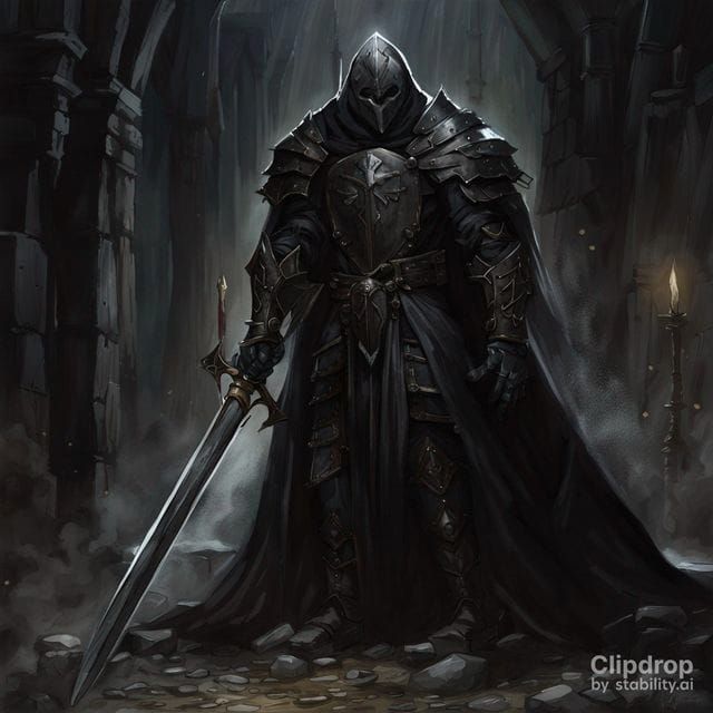 High Gothic Oathbreaker Paladin Knight in Dungeon