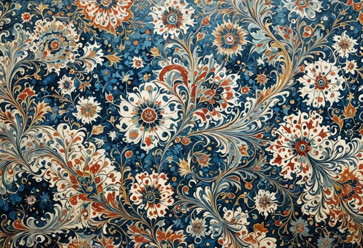 Ottoman Ebru Marbling Art: Swirling Colors