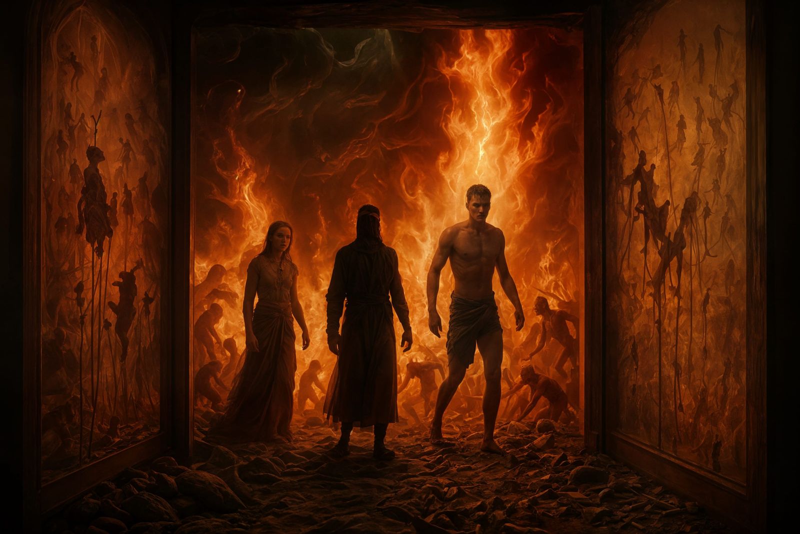 Renaissance Vision of Hell with Volumetric Lighting