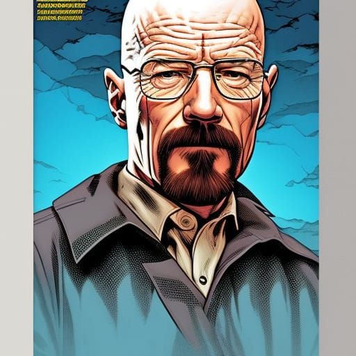 Walter White in Comic Book Art Style