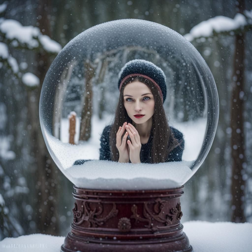 Surreal Snow Globe Interior View