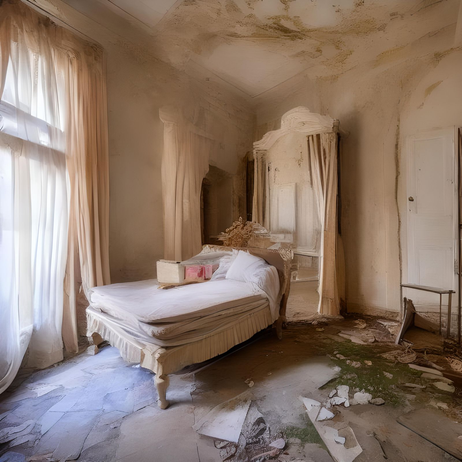 Abandoned Villa Bedroom: Urbex Style
