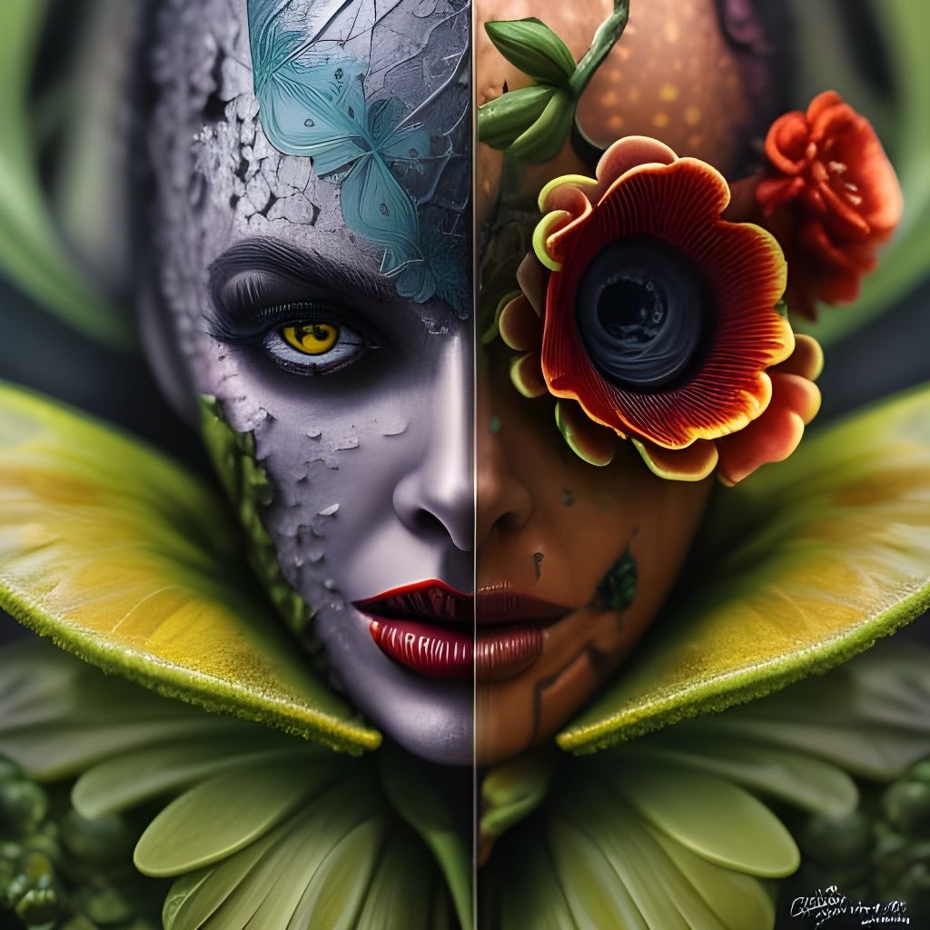 Flowey from Undertale Portrait in Hyper-Realistic Style