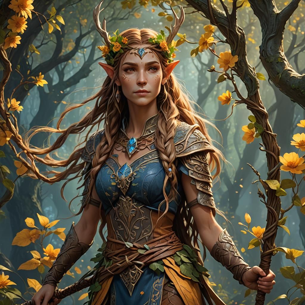 Wood Elf Druid Fantasy Art in Unreal Engine 5