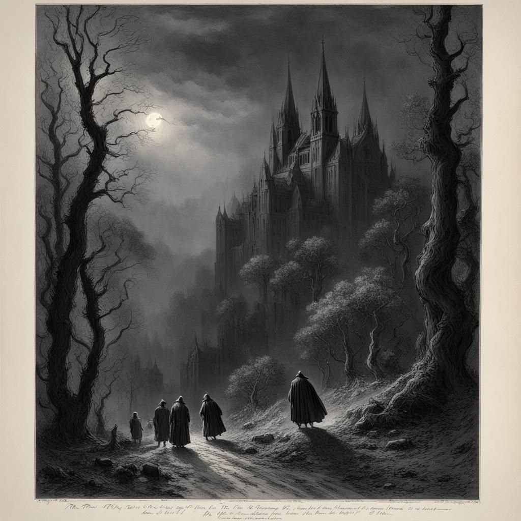 Eerie Manor House in Stormy Landscape