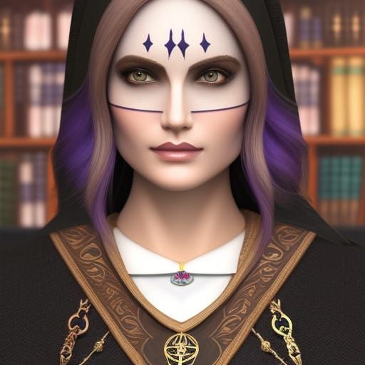 Hogwarts Divination Teacher in Detailed Fantasy Illustration