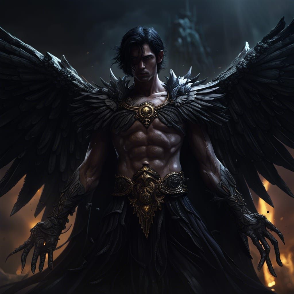 Thanatos: Winged God of Death in Dark Fantasy Art