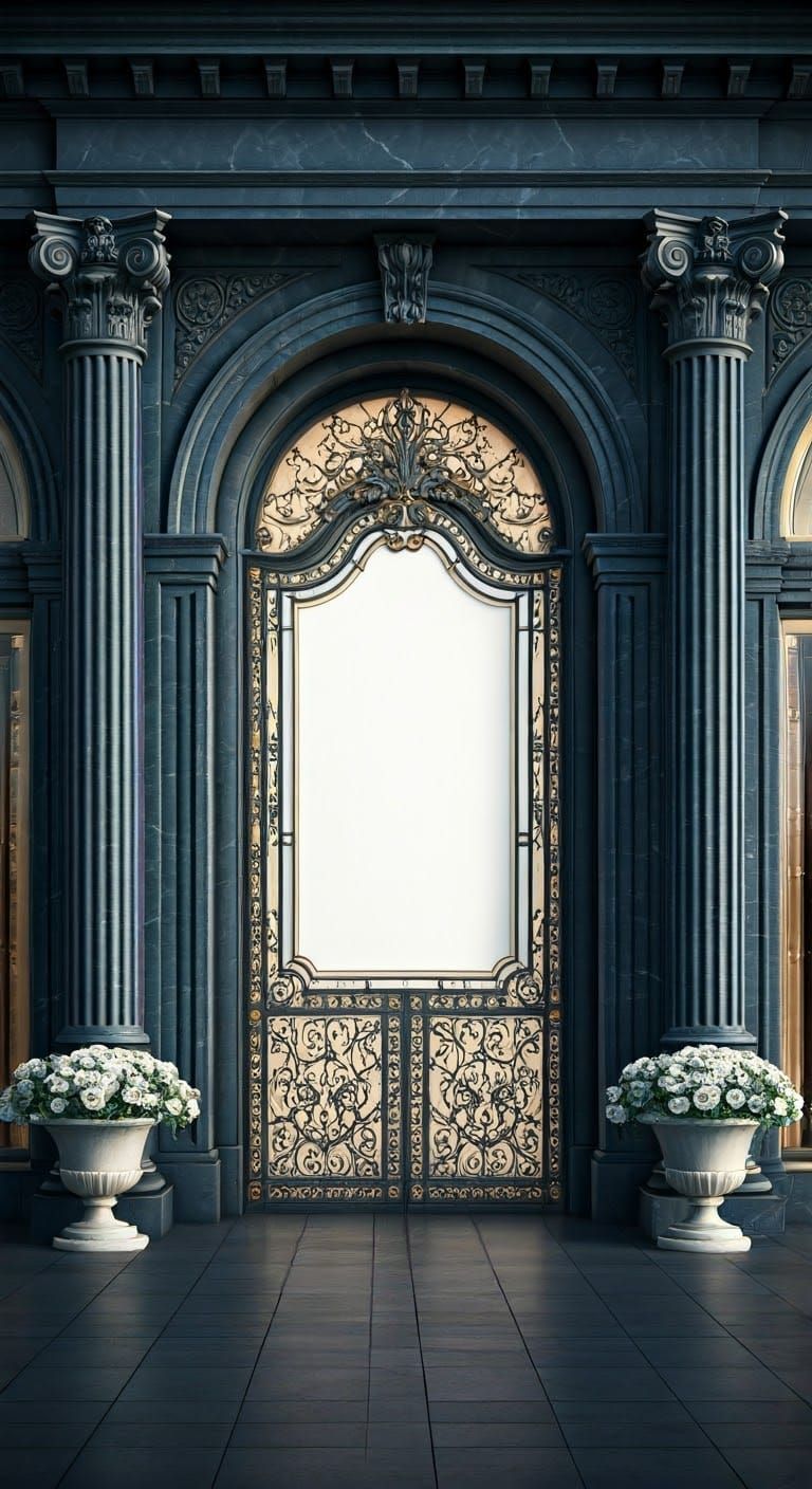 Luxurious Hasidic Title Page in 3D Marble Design