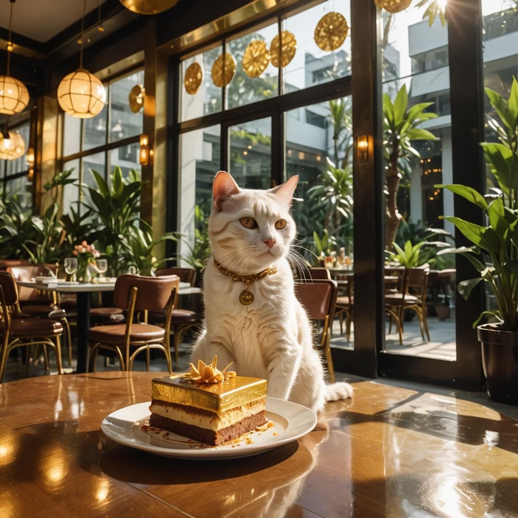 Khao Manee Cat in Luxury Restaurant