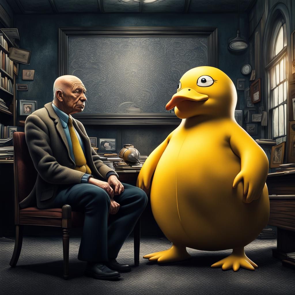 Psyduck and Professor X Hanging Out