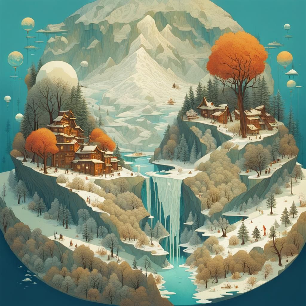 Surreal Earth Double Exposure Collage Illustration