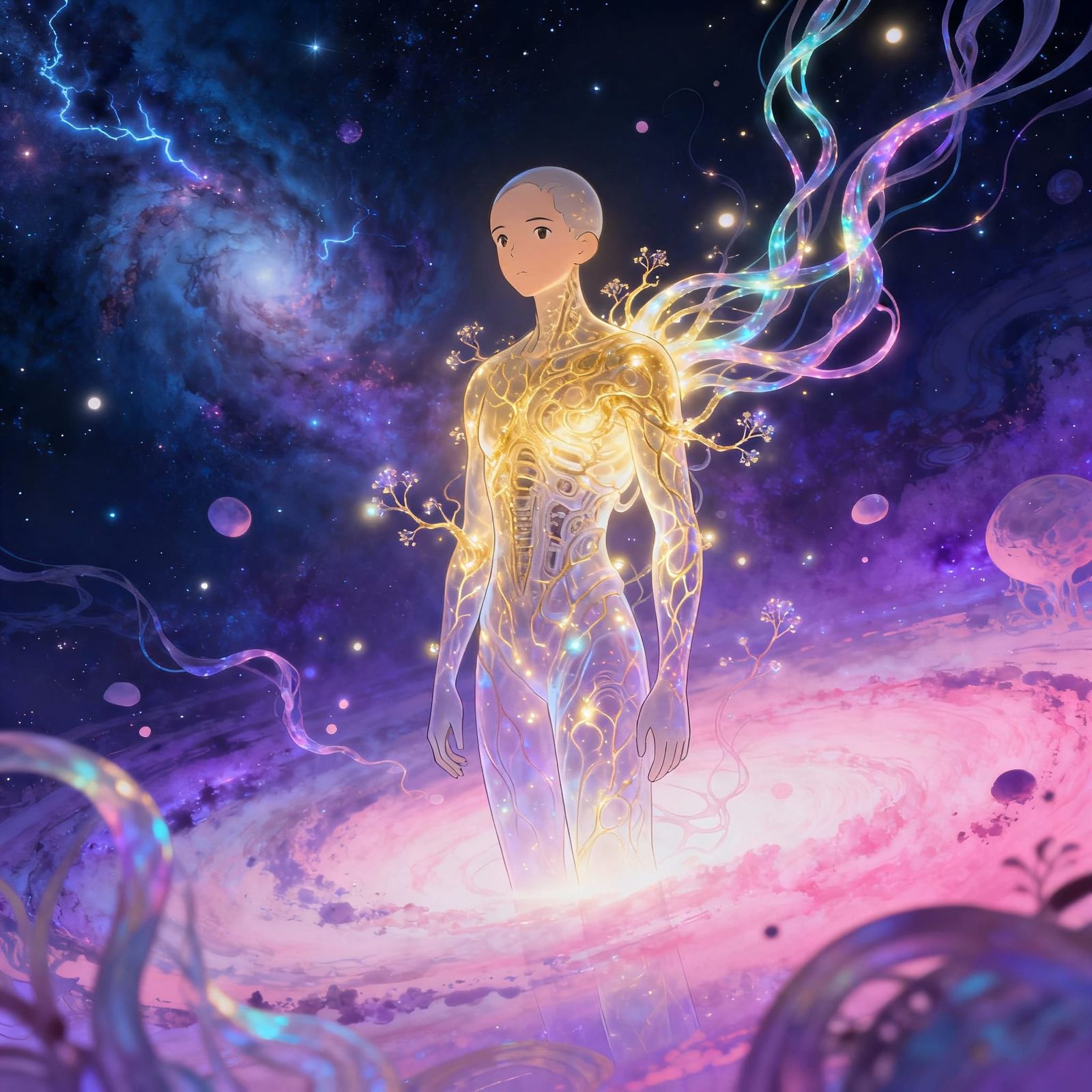 Otherworldly Being with Ethereal Light, Miyazaki & Rothko In...