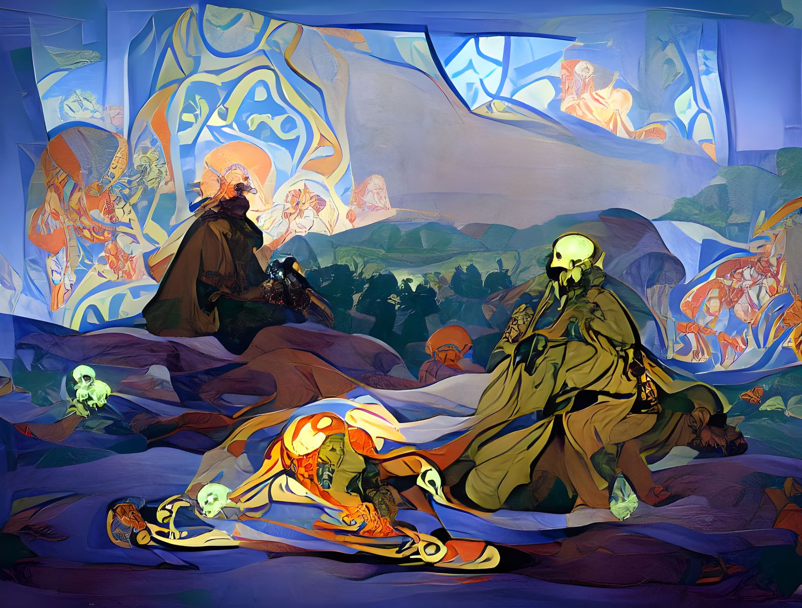 Death on a Future Battlefield, Art Nouveau Style
