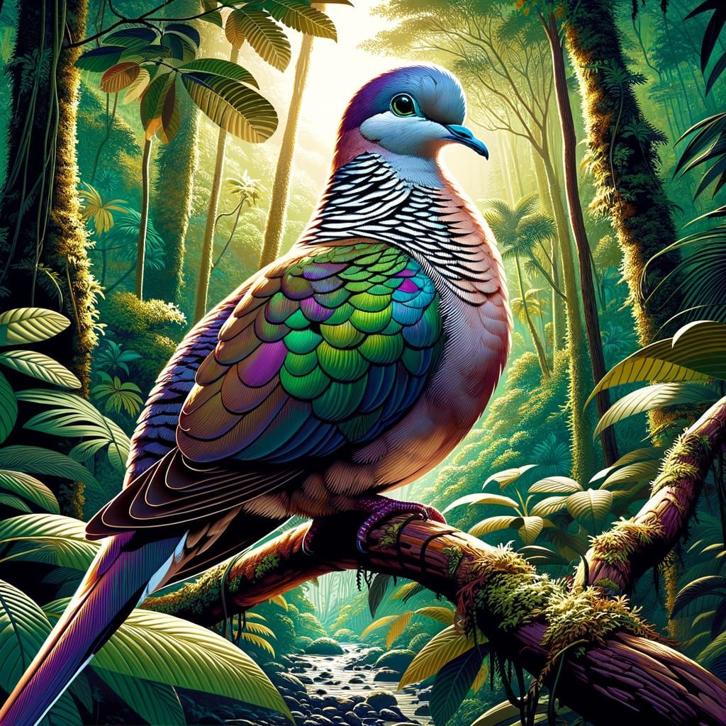 Peruvian Dove 'K8' in Lush Rainforest