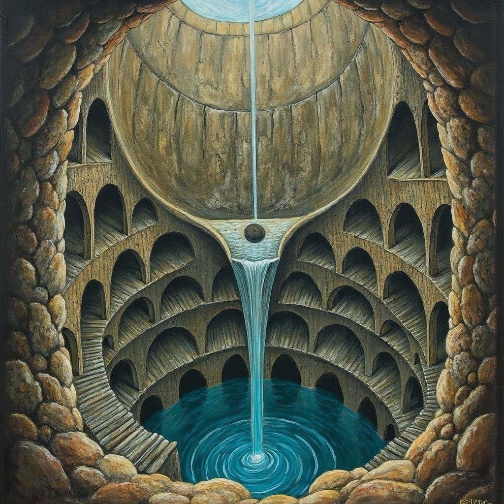 Surrealist Initiation Well in the Style of H.R. Giger and As...