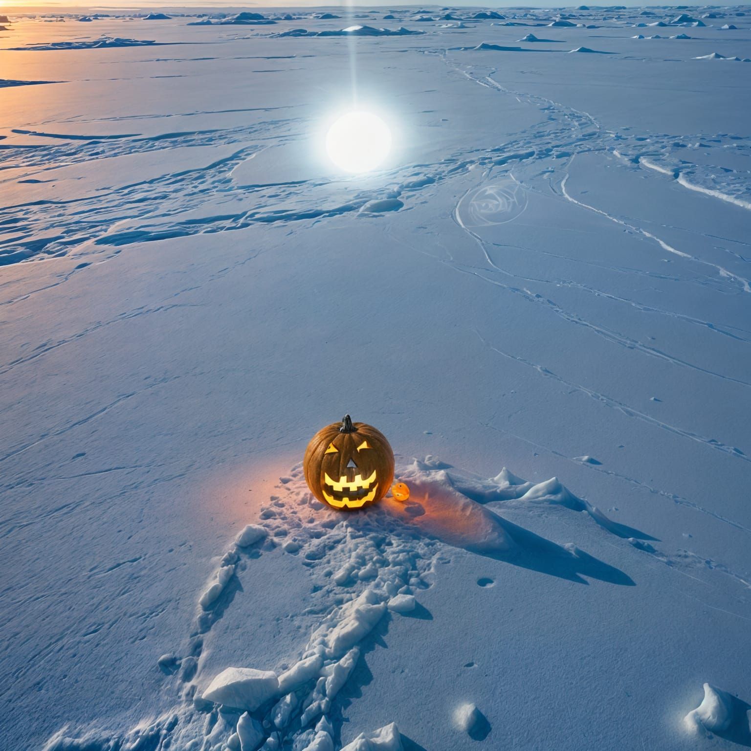Jack-o-Lantern in Arctic Wasteland